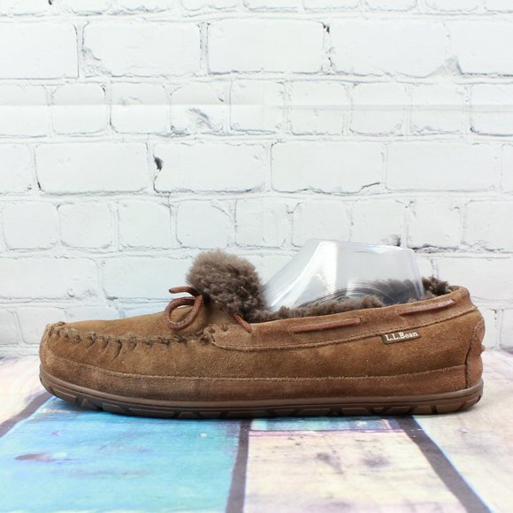 LL BEAN Wicked Good Shearling Lined Mocs Size 11 M